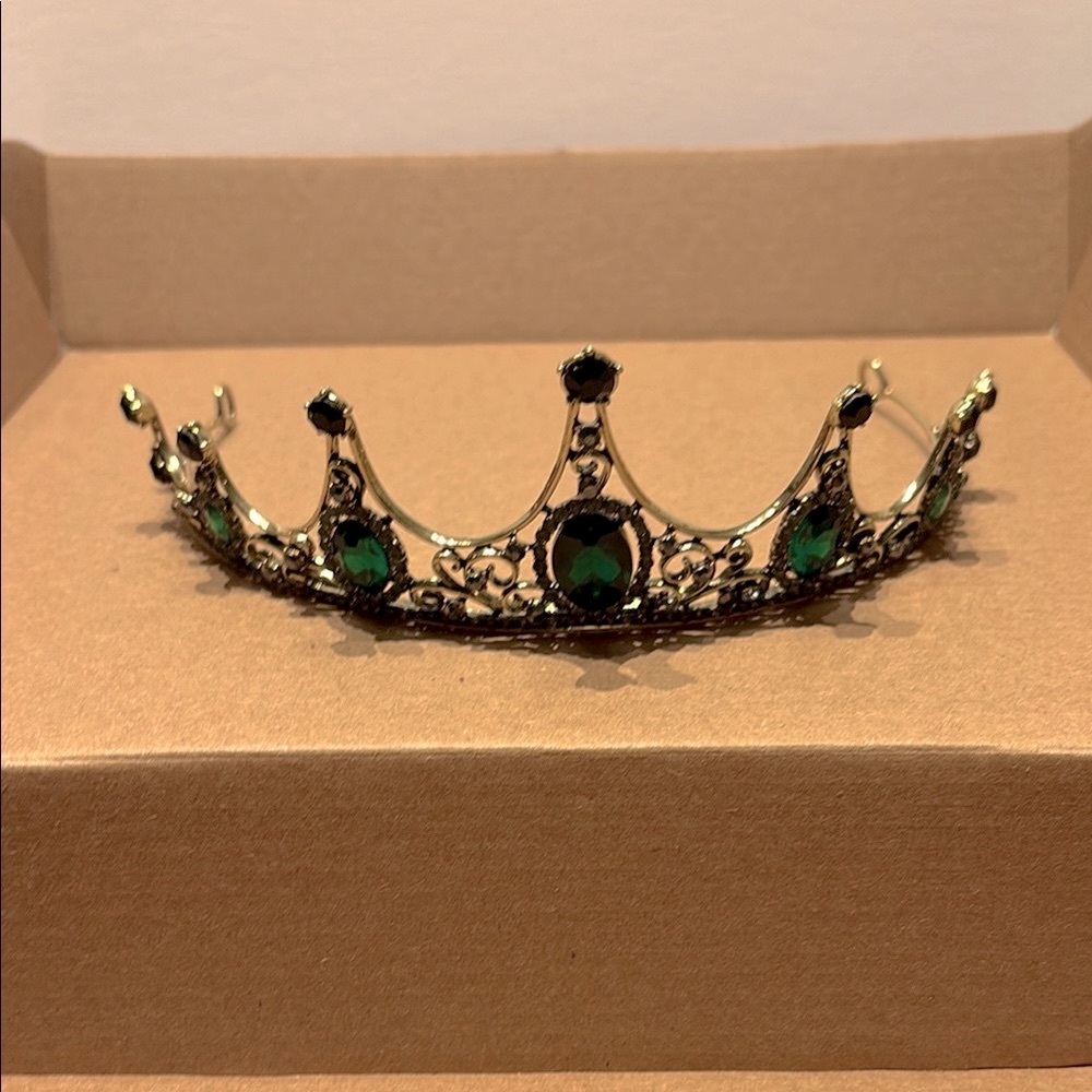 Gold and Green Jeweled Tiara